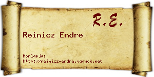 Reinicz Endre névjegykártya